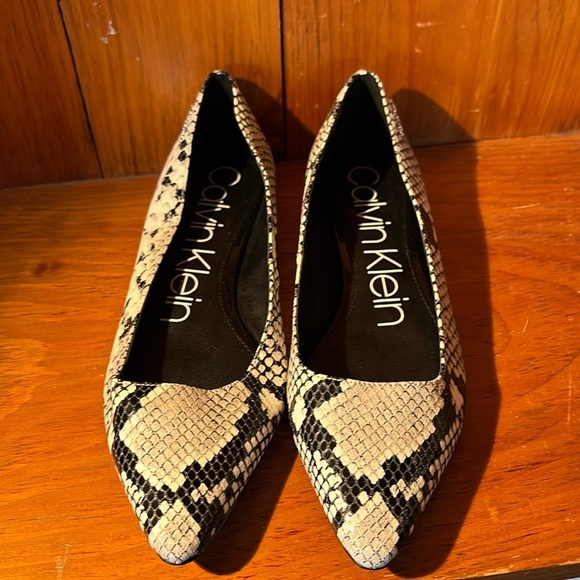 Calvin Klein Shoes - Calvin Klein Emerin Snake Print Leather Dressy Ballet Flats size 8